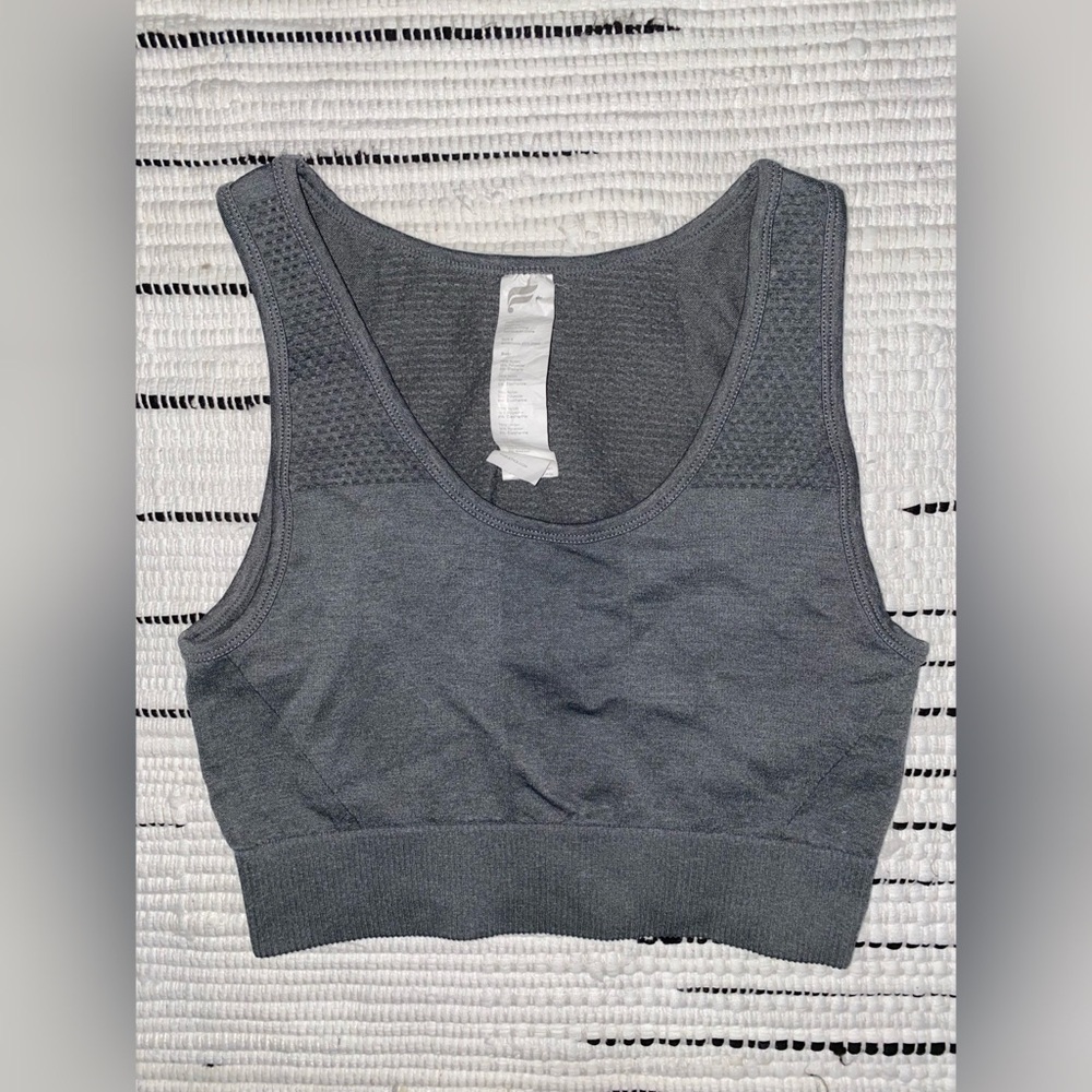 Fabletics medium gray midi seamless bra